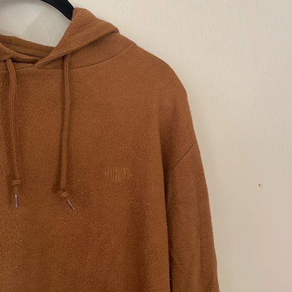 Men's Obey Brown Hoodie Size L - Picture 2 of 6